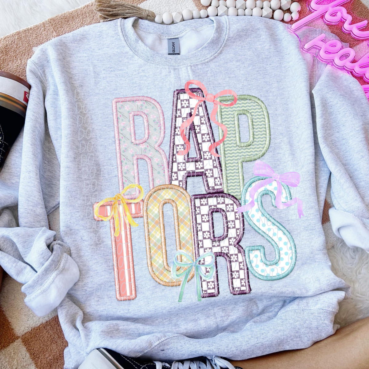 Raptors Spring Bow Mascots (CITY) 97135 DTF transfer