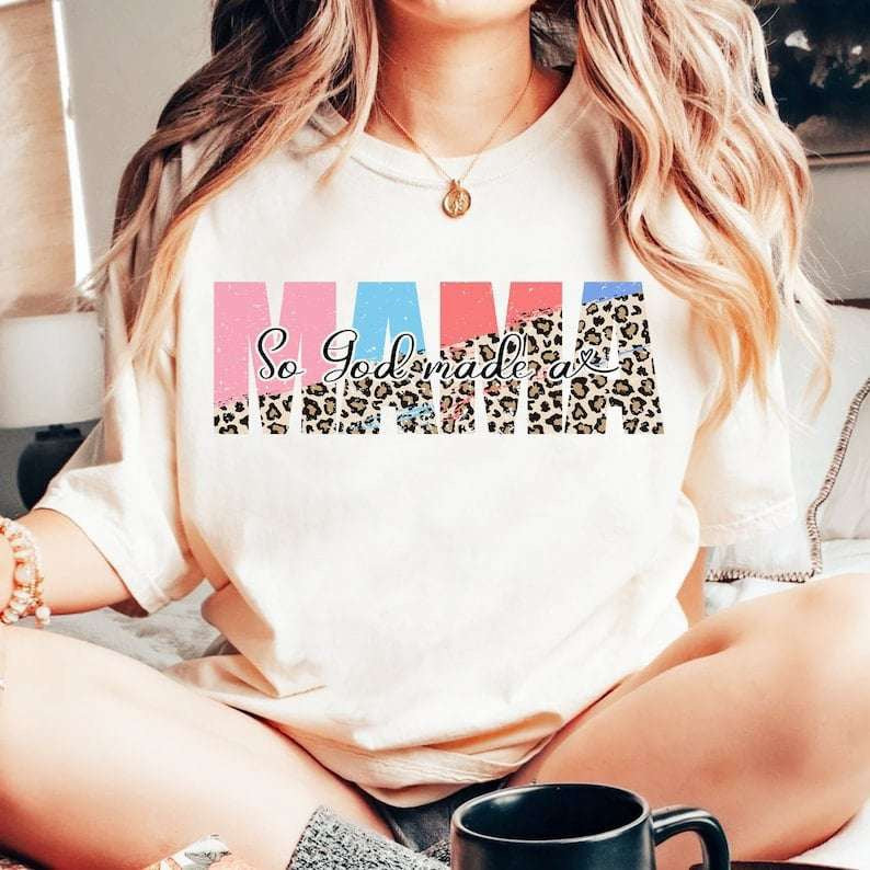 So god made mama half leopard 70800 DTF transfer