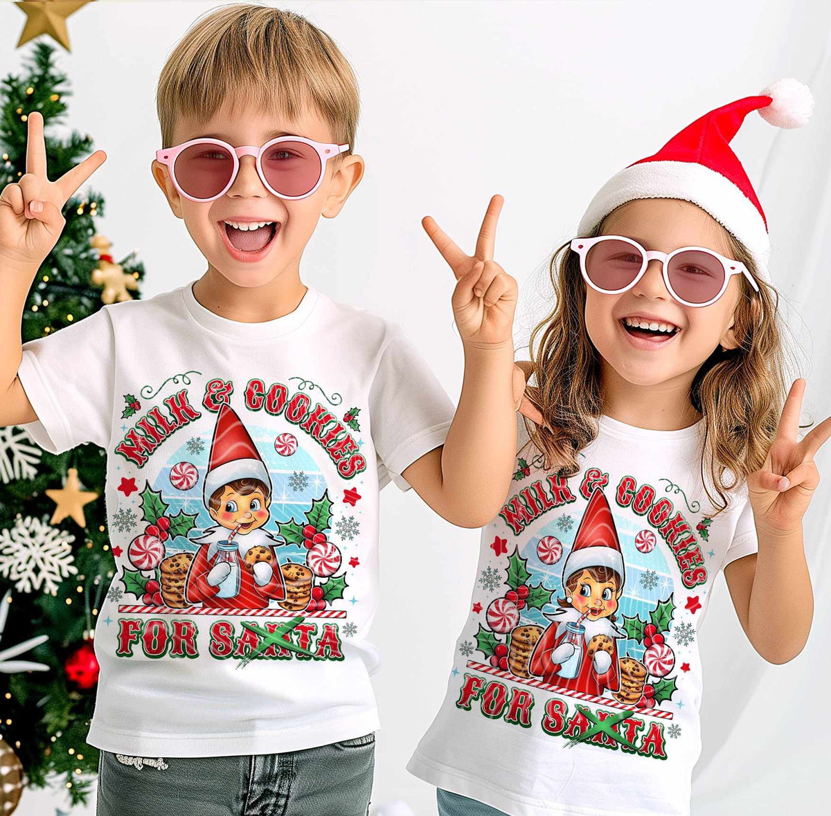 Milk & cookie for Santa elf (gravitee) 70099 DTF transfer