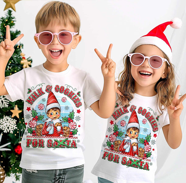 Milk & cookie for Santa elf (gravitee) 70099 DTF transfer