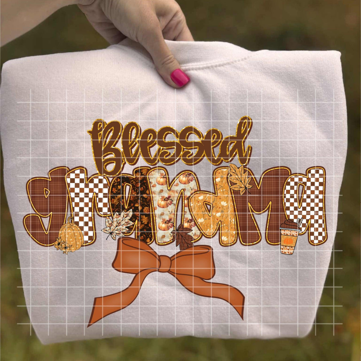 Blessed Grandma Fall Bow (crafti) DTF Transfer