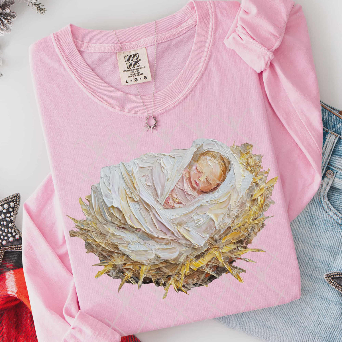 Faux Painted baby Jesus (TTD) DTF Transfer