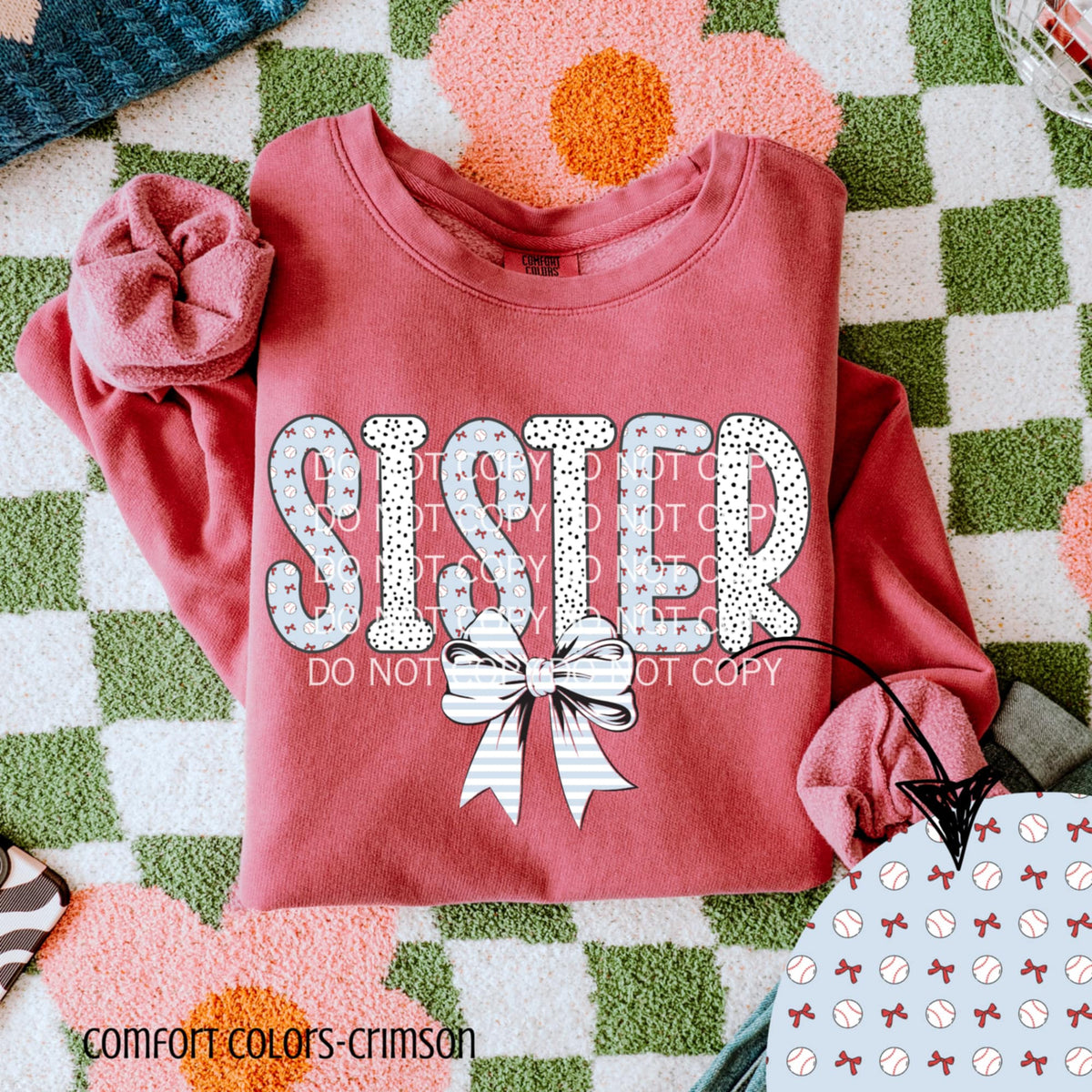 Sister baseball letters (CSG) 90201 DTF transfer