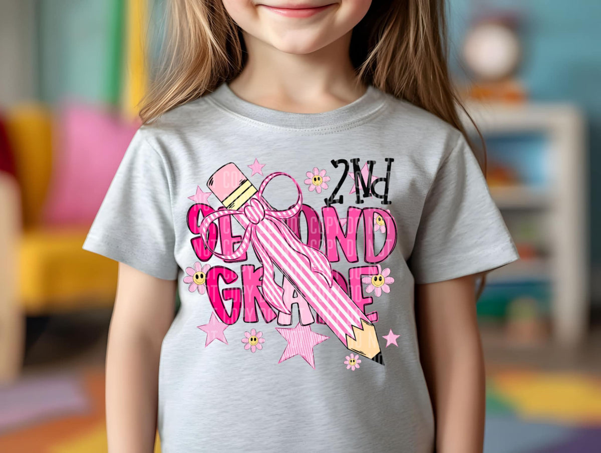 Second grade PINK with pencil (Caplinger) 107210 DTF transfer