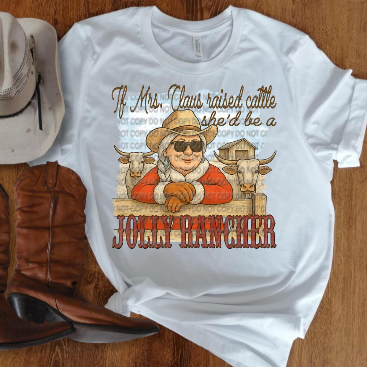If Mrs claus raised cattle she’d be a jolly rancher 109294 DTF transfer