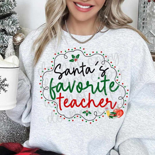 Santa’s favorite teacher (parker) 70459 DTF transfer