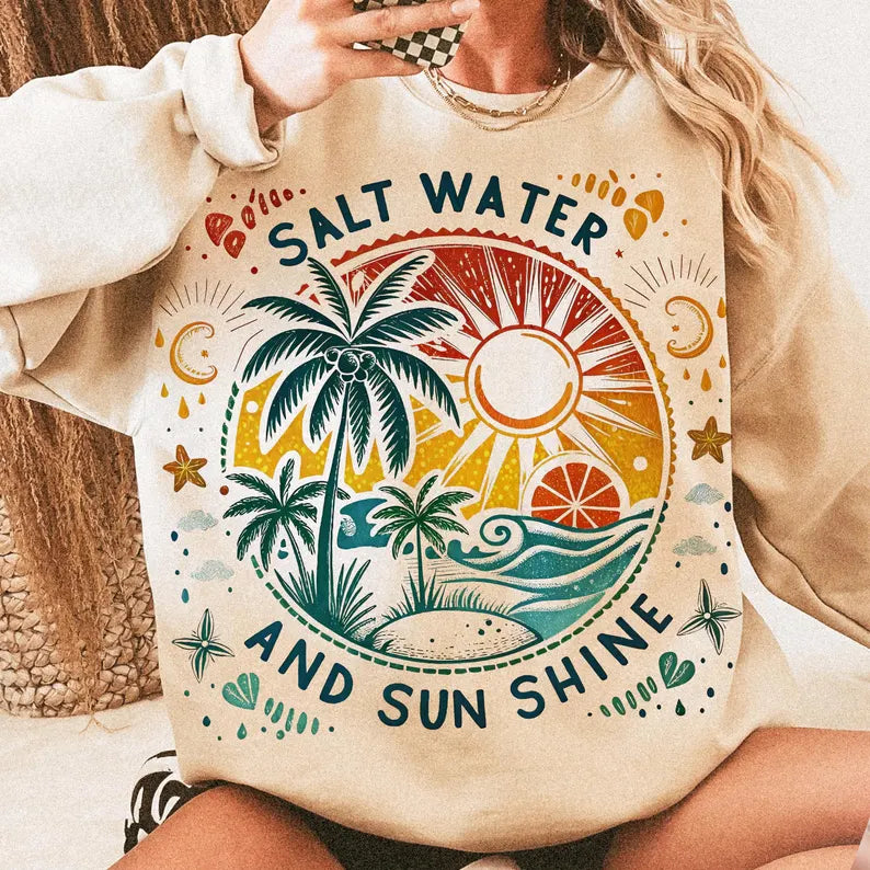 Salt water and sun shine circle 96664 DTF transfer