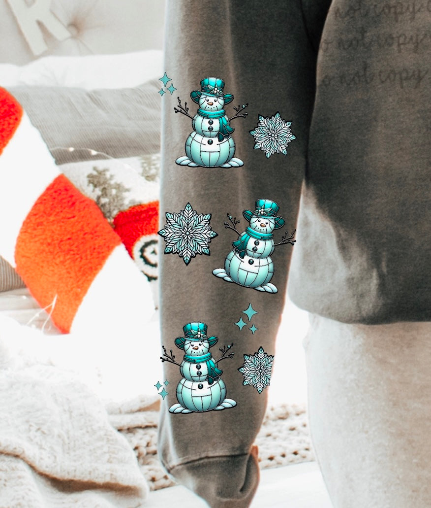 Let is Snow Snowman faux sequins (SLEEVE) 117492 DTF Transfer
