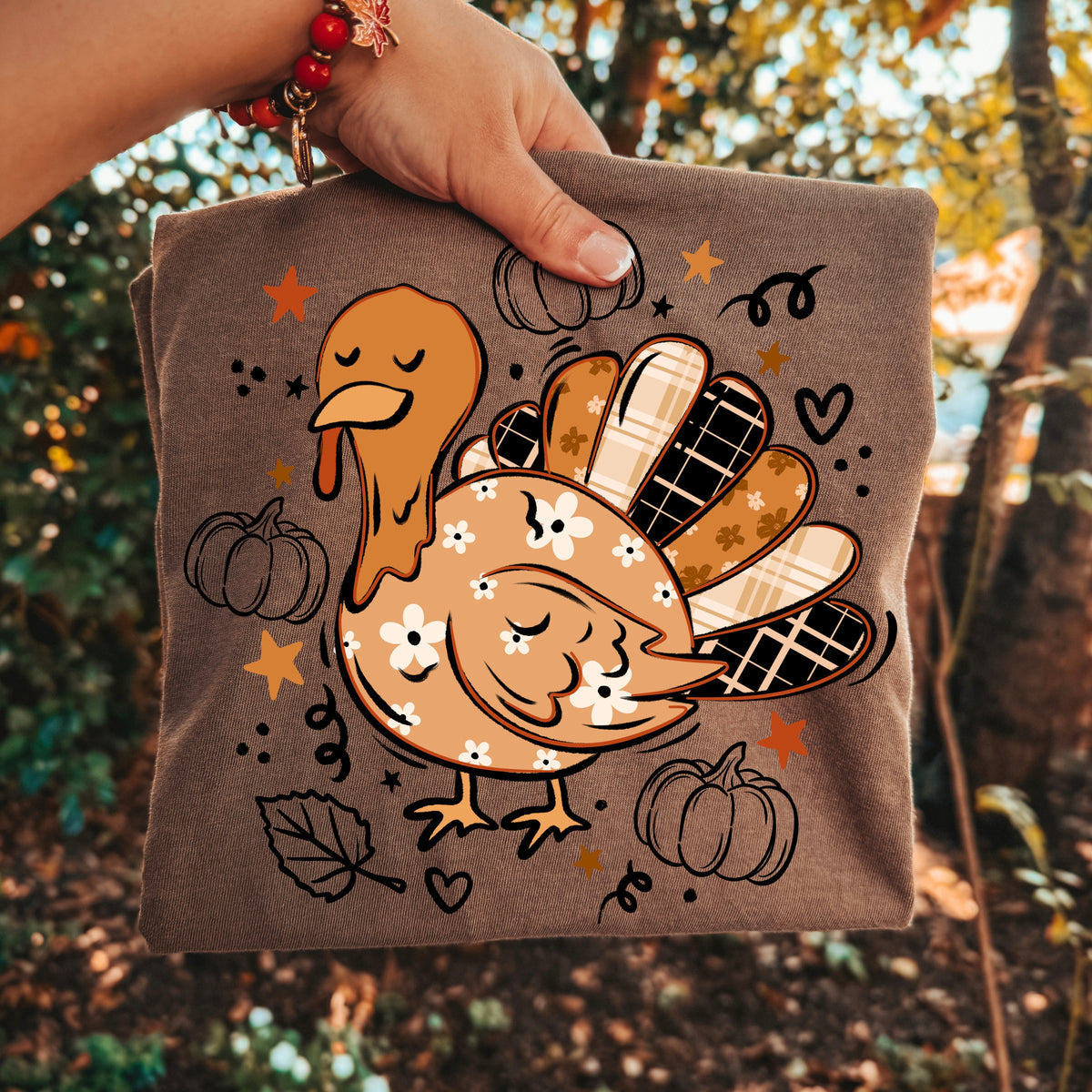 Side view patterned turkey (CSC) DTF Transfer