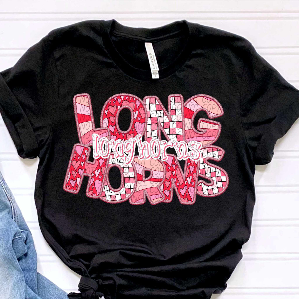 Longhorns pink groovy (CITY) 80913 DTF transfer