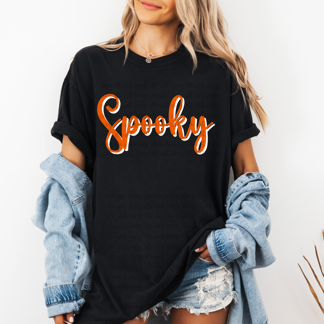 Spooky cursive orange and white (Parker) DTF transfer