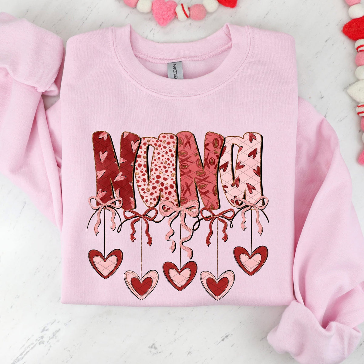 Nana hearts and bows (SDD) DTF transfer