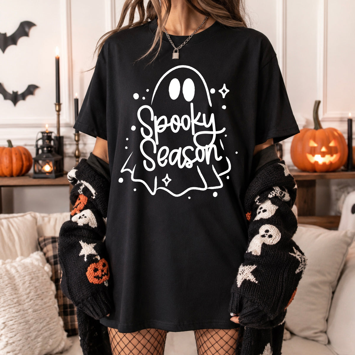 Spooky season ghost white (CSC) DTF Transfer