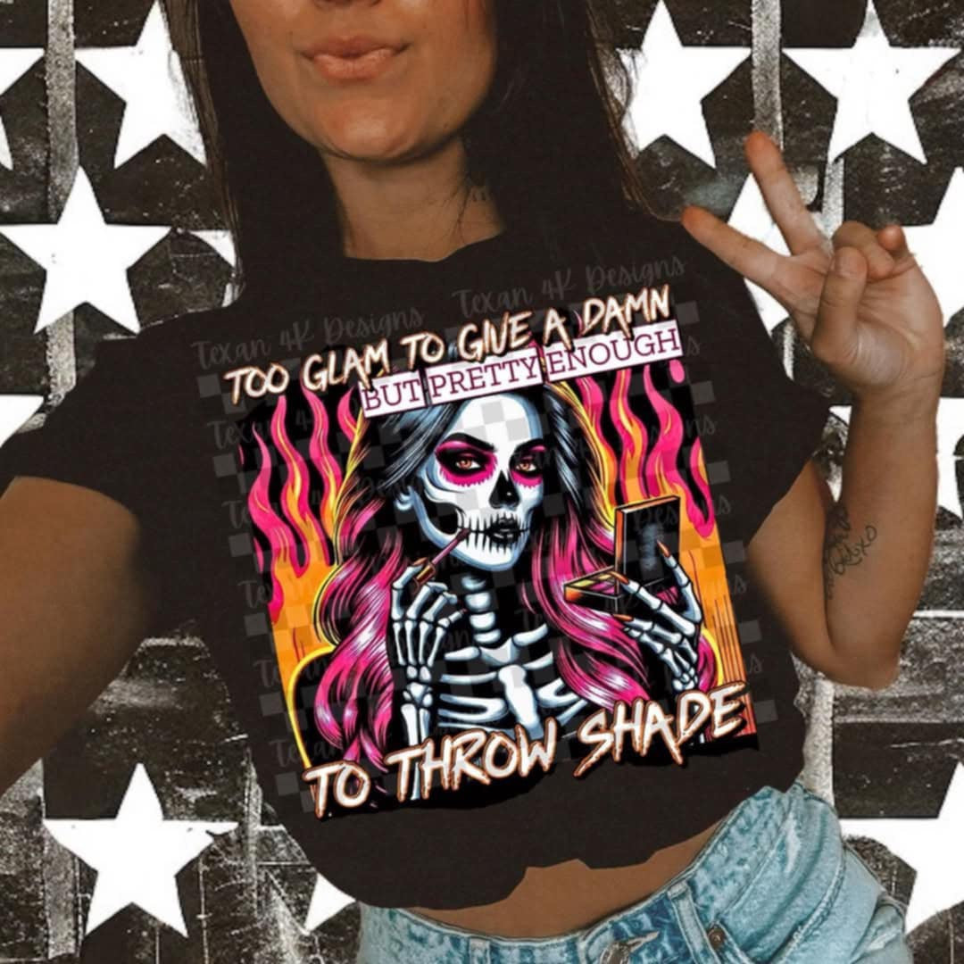 Too glam to give a damn (Texans) 106361 DTF transfer