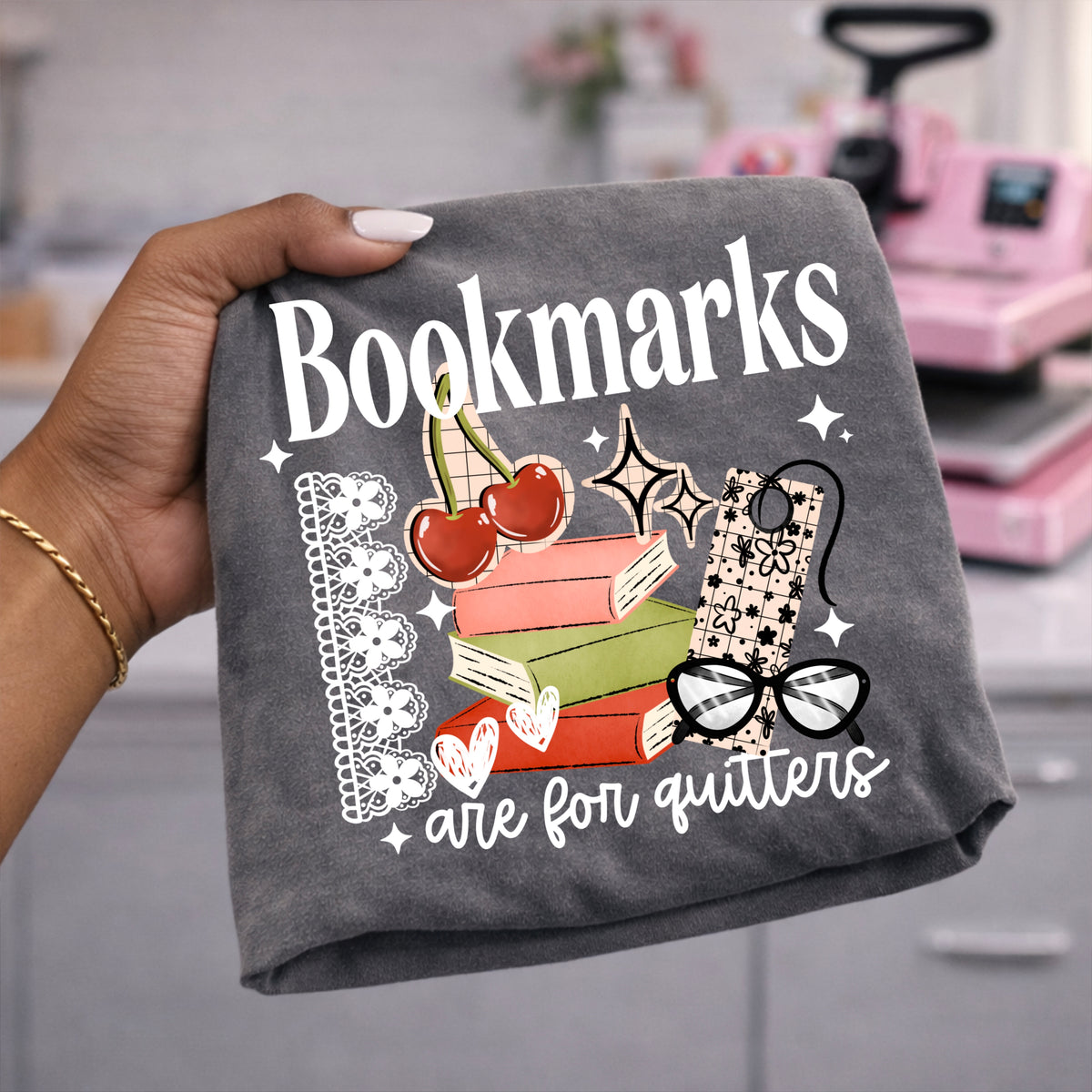 Bookmarks are for quitters WHITE (CSC) DTF Transfer