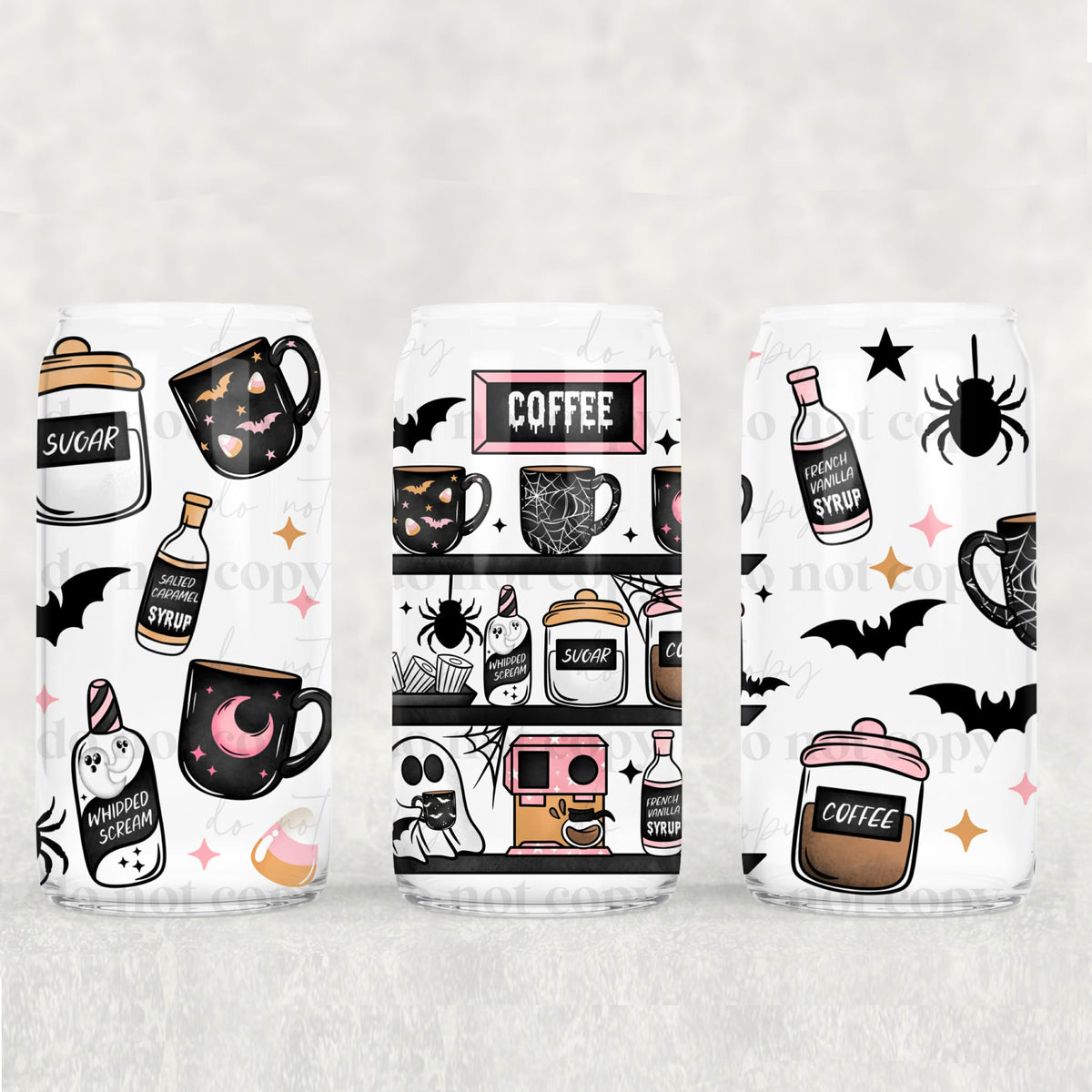 Coffee Halloween shelf (CSC) UV DTF WRAP