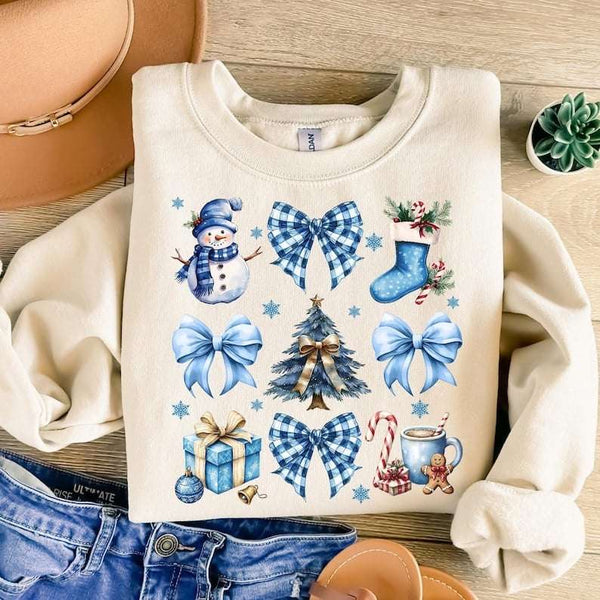 Blue Christmas collage 62207 DTF transfer