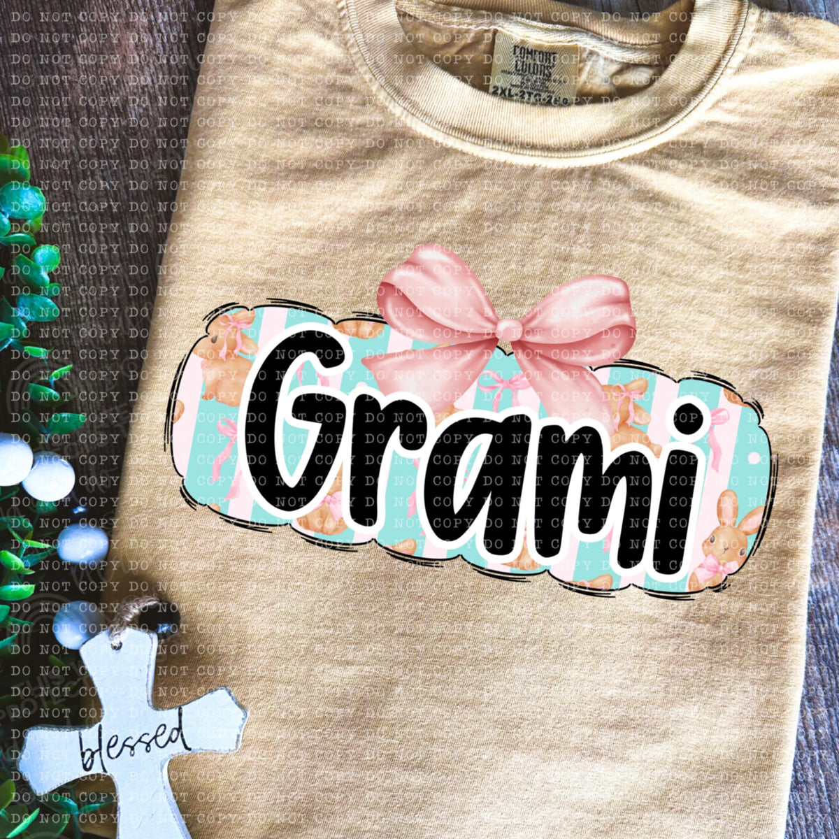Grami bunny background (ECHT) 85636 DTF transfer