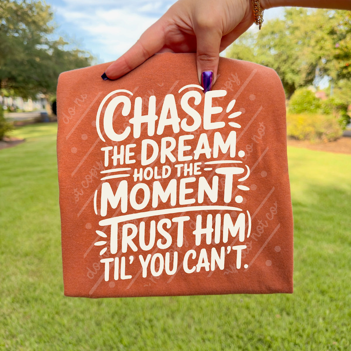 Chase the dream (regular font) (white) (texasgal) DTF Transfer