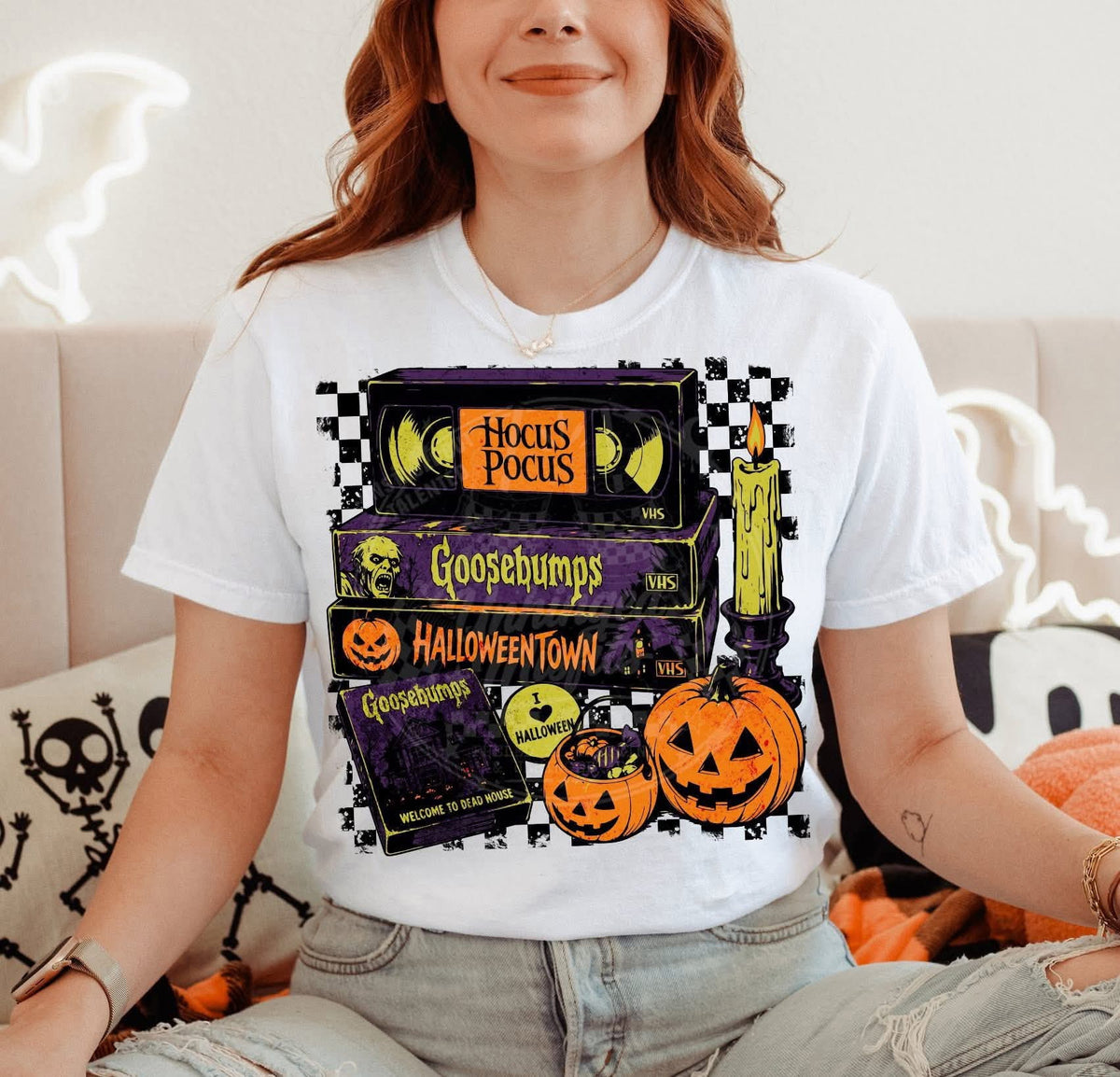Halloween movies stack candle Sunday Special DTF transfer