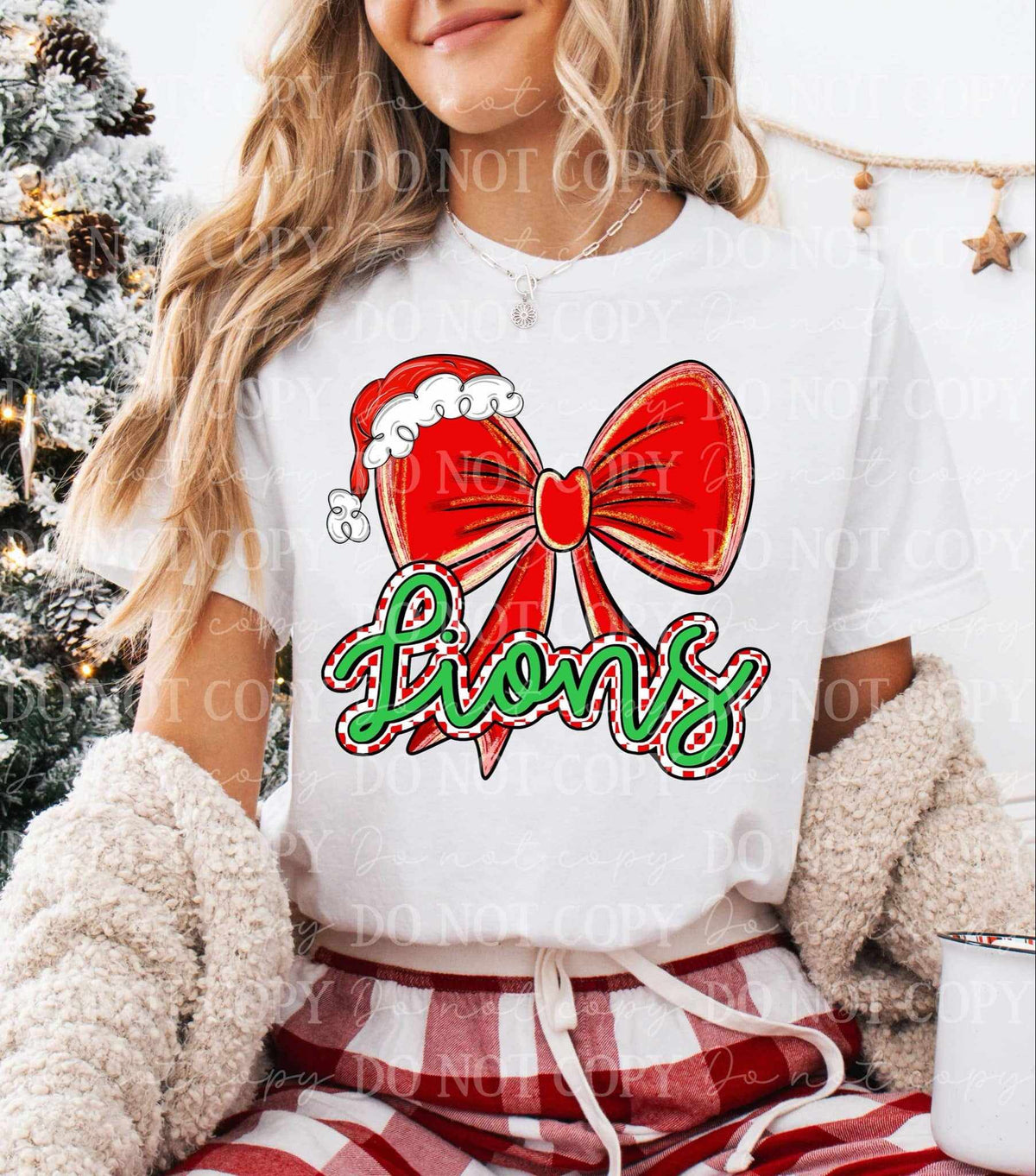Lions Christmas bow (C’s) 65931 DTF transfer