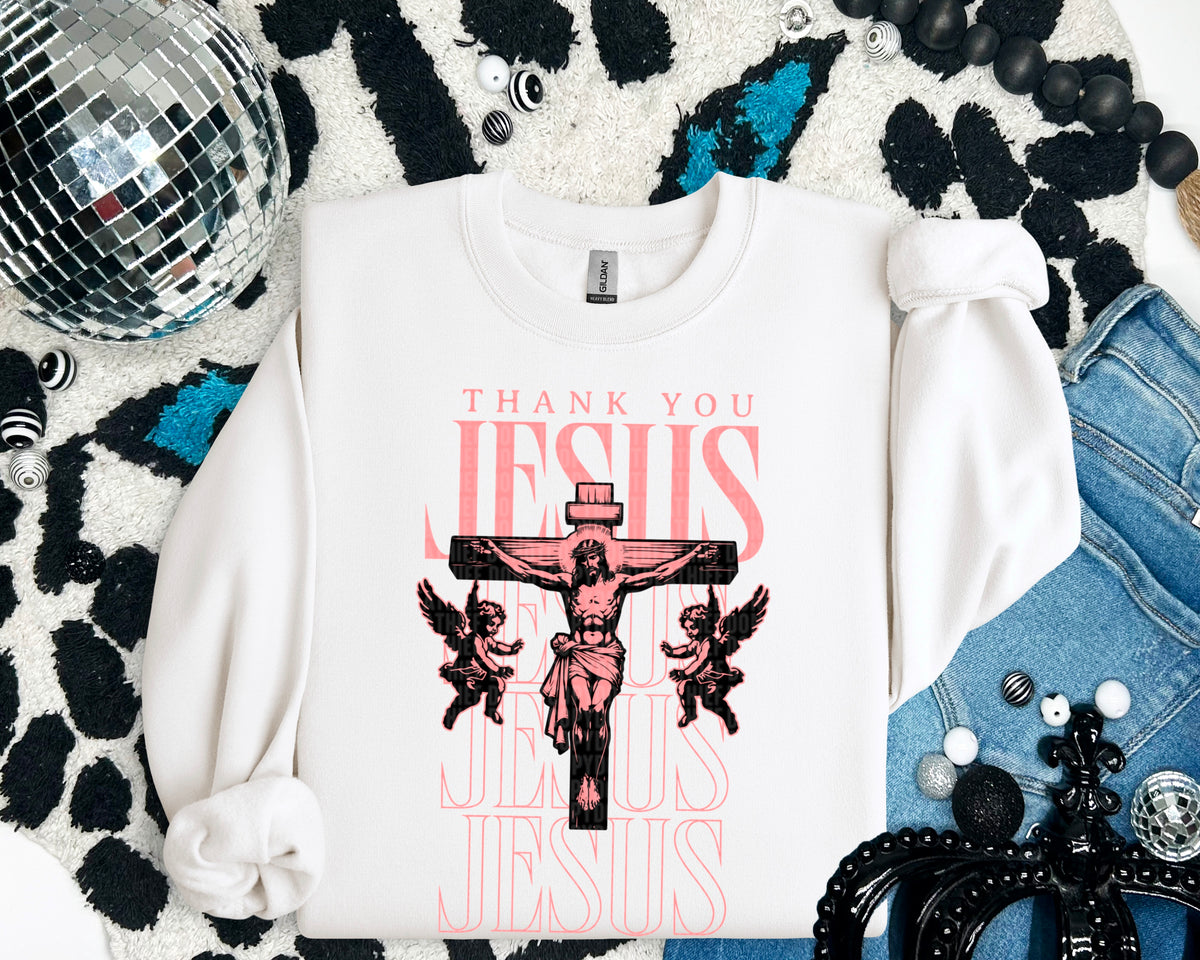 Thank you Jesus pink 93638 DTF transfer