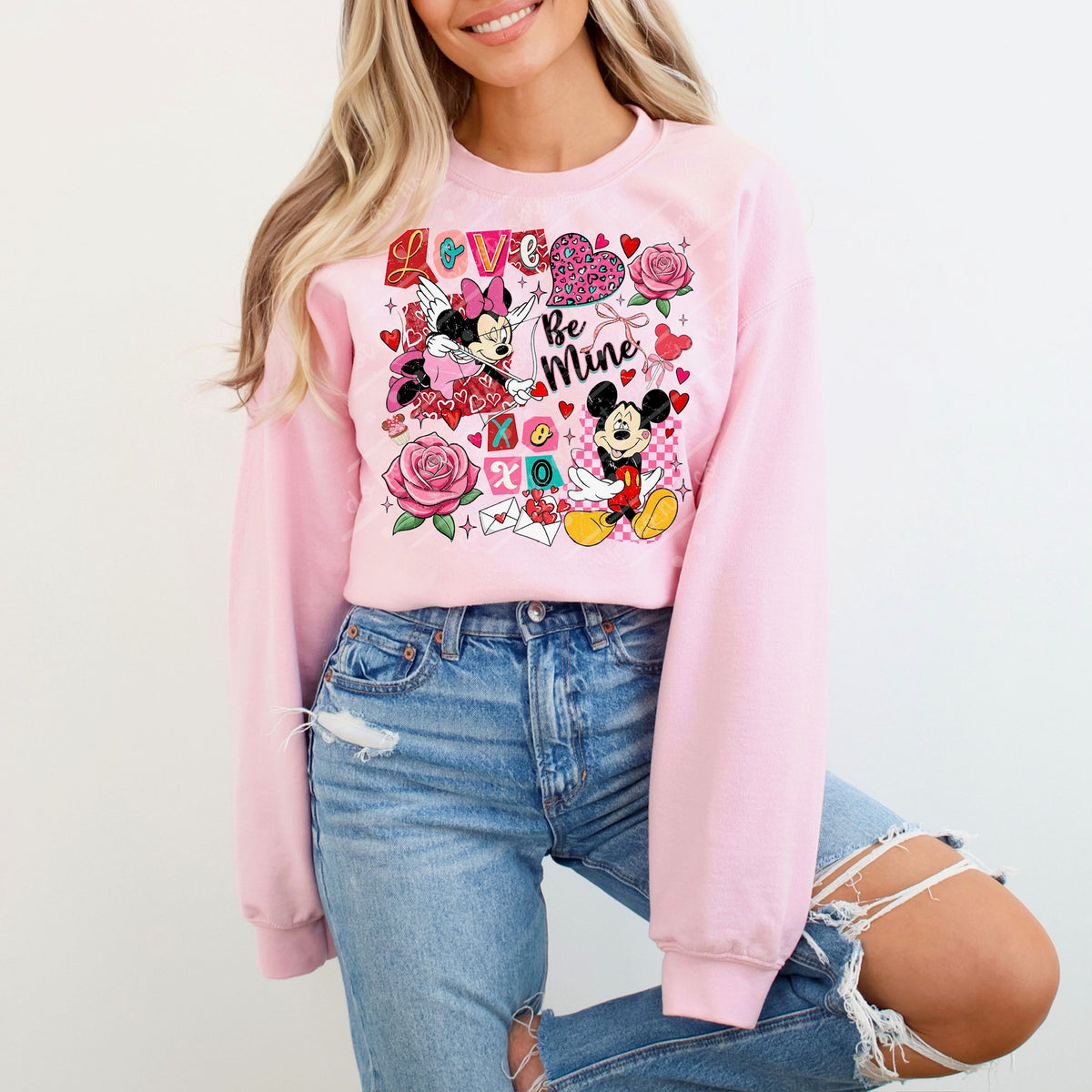 Be Mine mouse collage sunday special DTF transfer