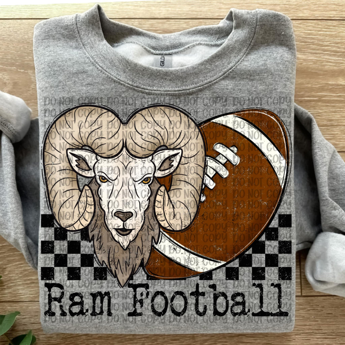 Ram Football Checker VP DTF transfer