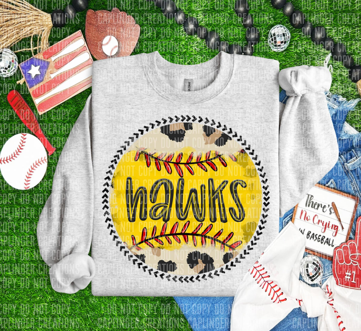 Hawks softball background (Caplinger) 90961 DTF transfer
