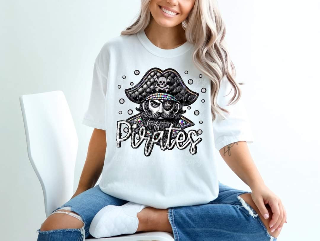 Pirates bedazzled mascot 53619 DTF transfer