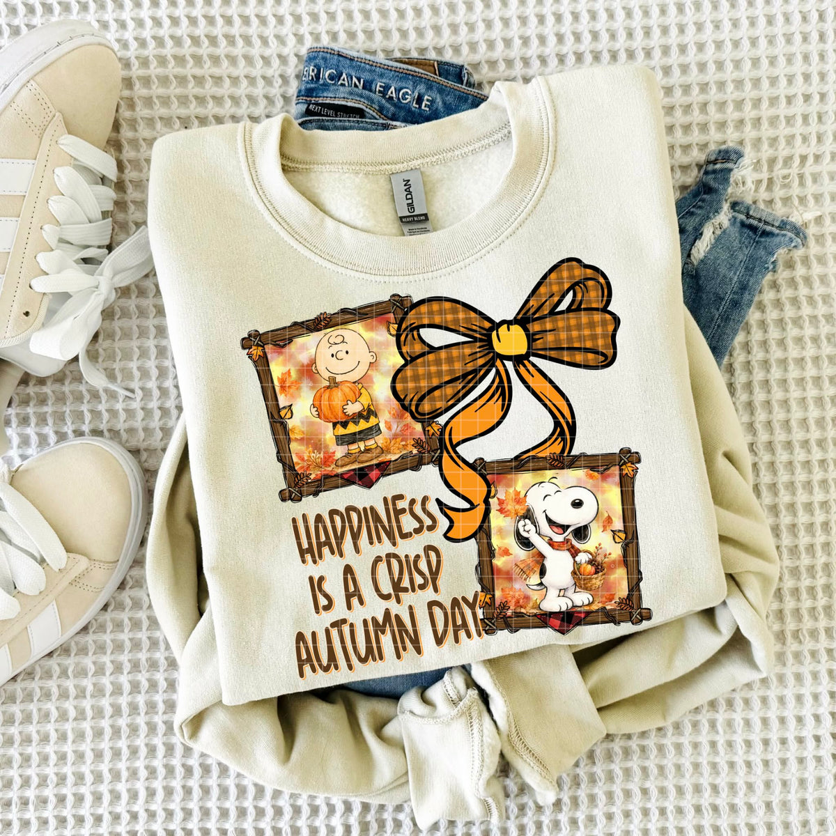 Happiness is a crisp autumn day Peanut (DD) DTF transfer