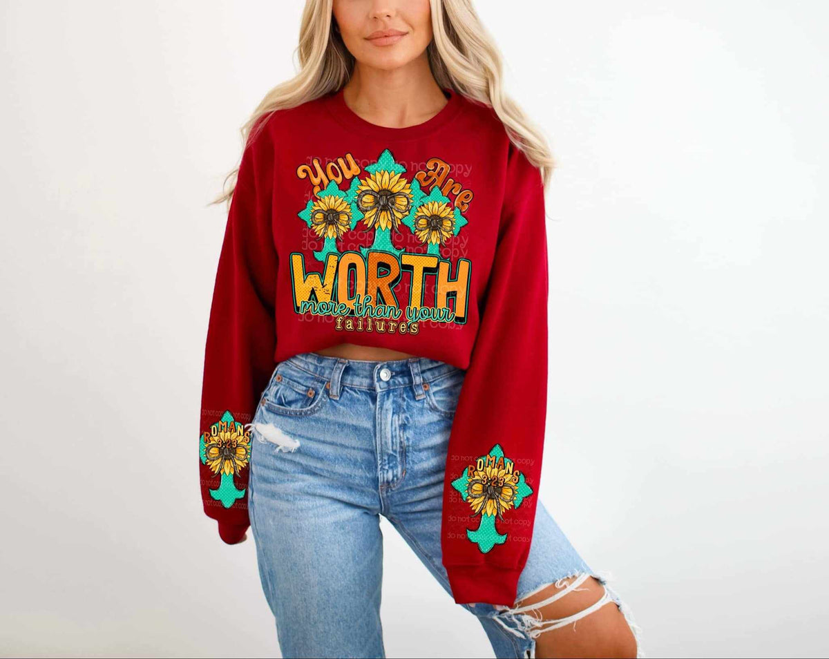 You are worth more than your failures FRONT 82716 DTF transfer