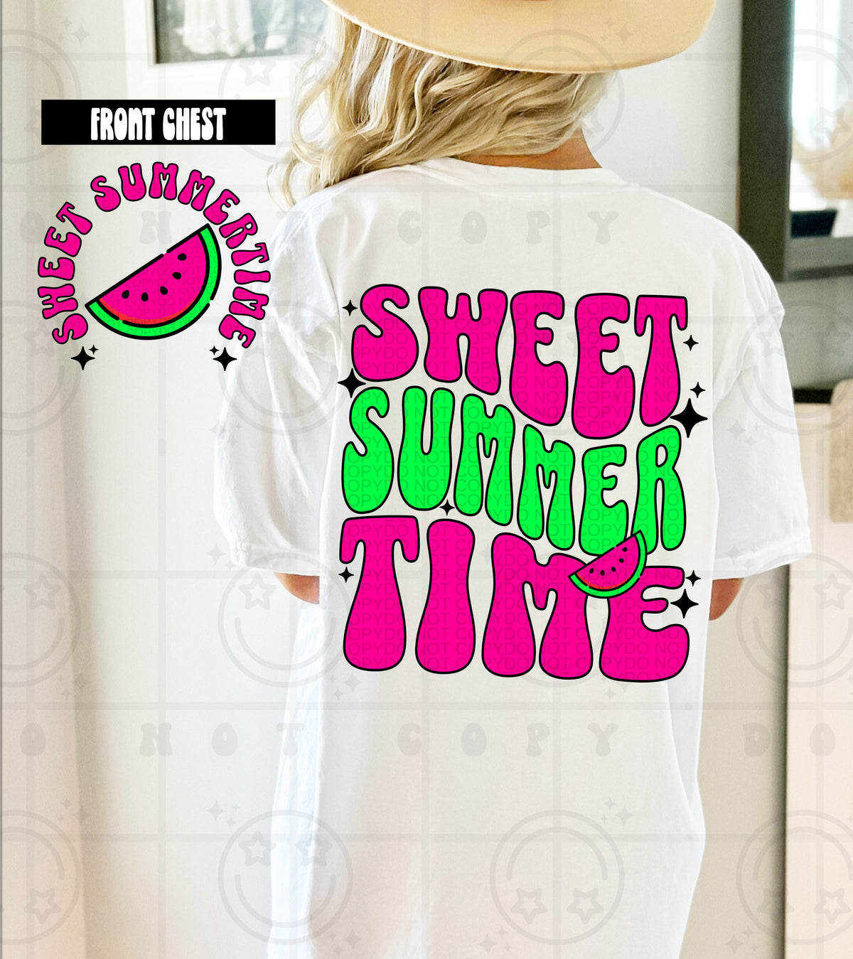 Sweet summertime BACK (HW) 99477 DTF transfer
