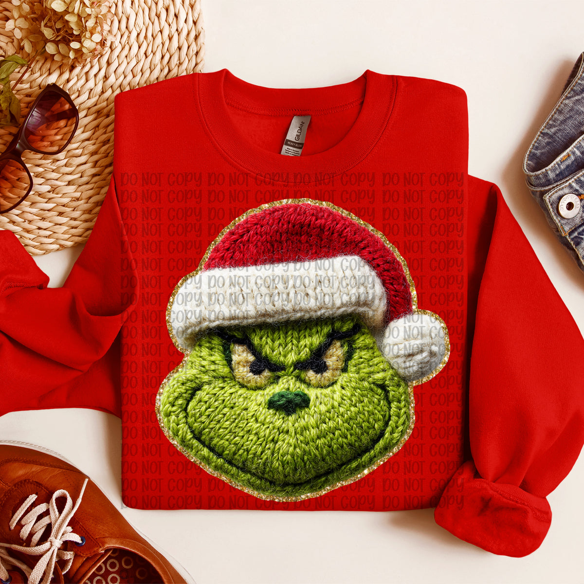 Faux Crochet green guy (VP) DTF transfer