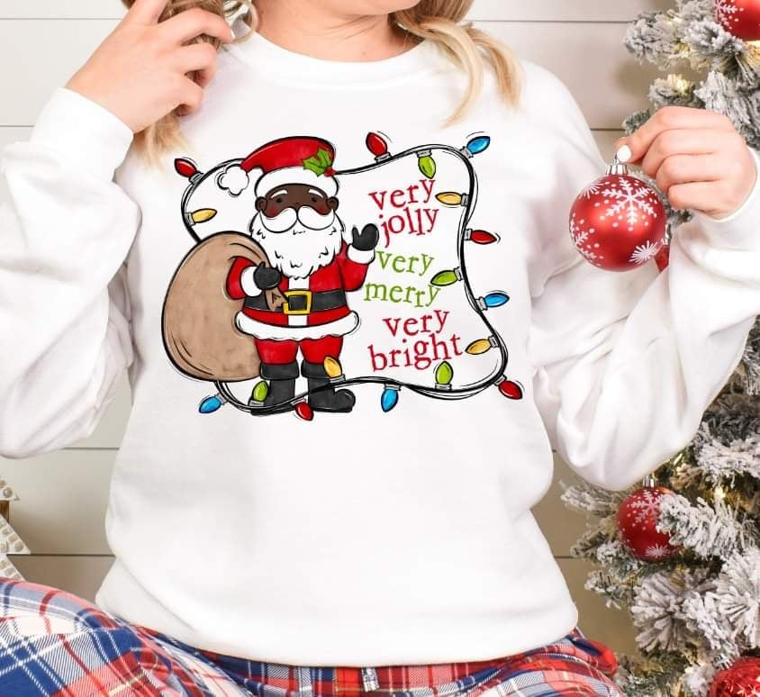 Very jolly very merry very bright dark Santa (S&G) 60320 DTF transfer