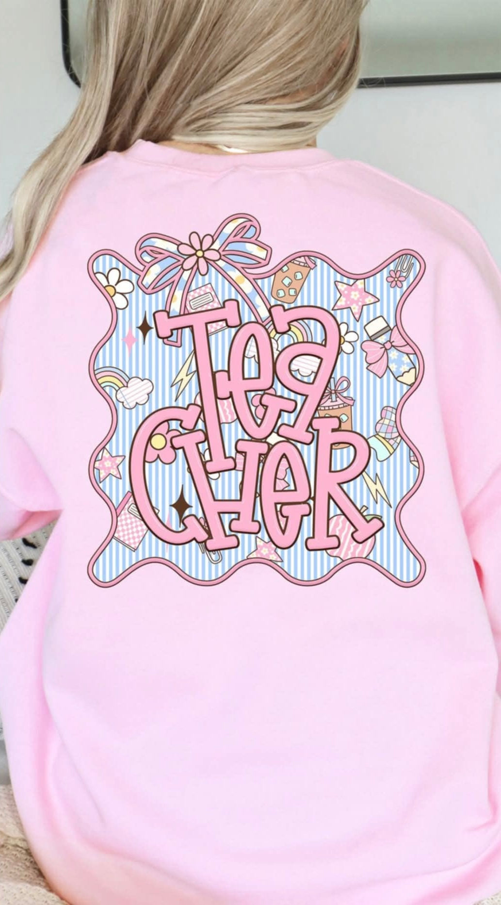 Teacher seersucker frame (S&G) 107399 DTF transfer