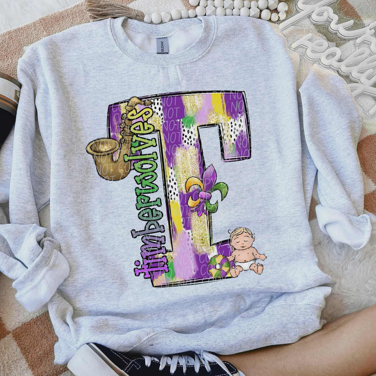 Timber wolves Mardi Gras (city) DTF Transfer