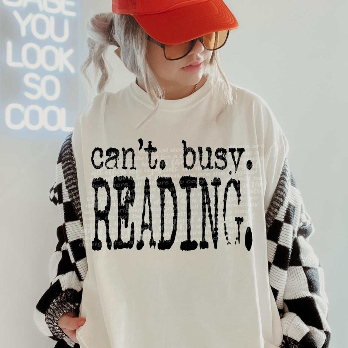 Can’t Busy Reading black TTD DTF transfer