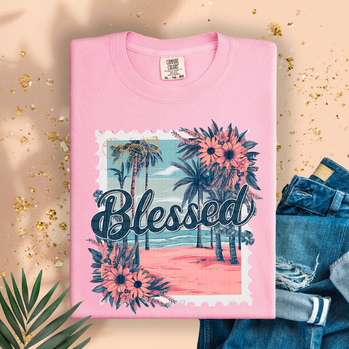 Blessed tropical stamp 94889 DTF transfer