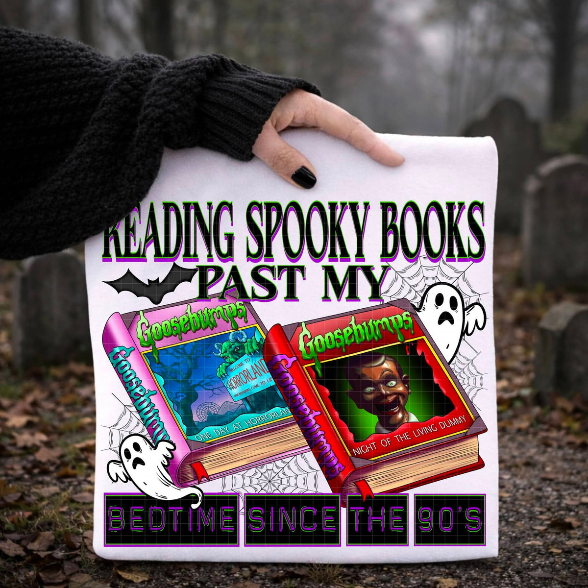 Reading spooky books Sunday Special DTF transfer