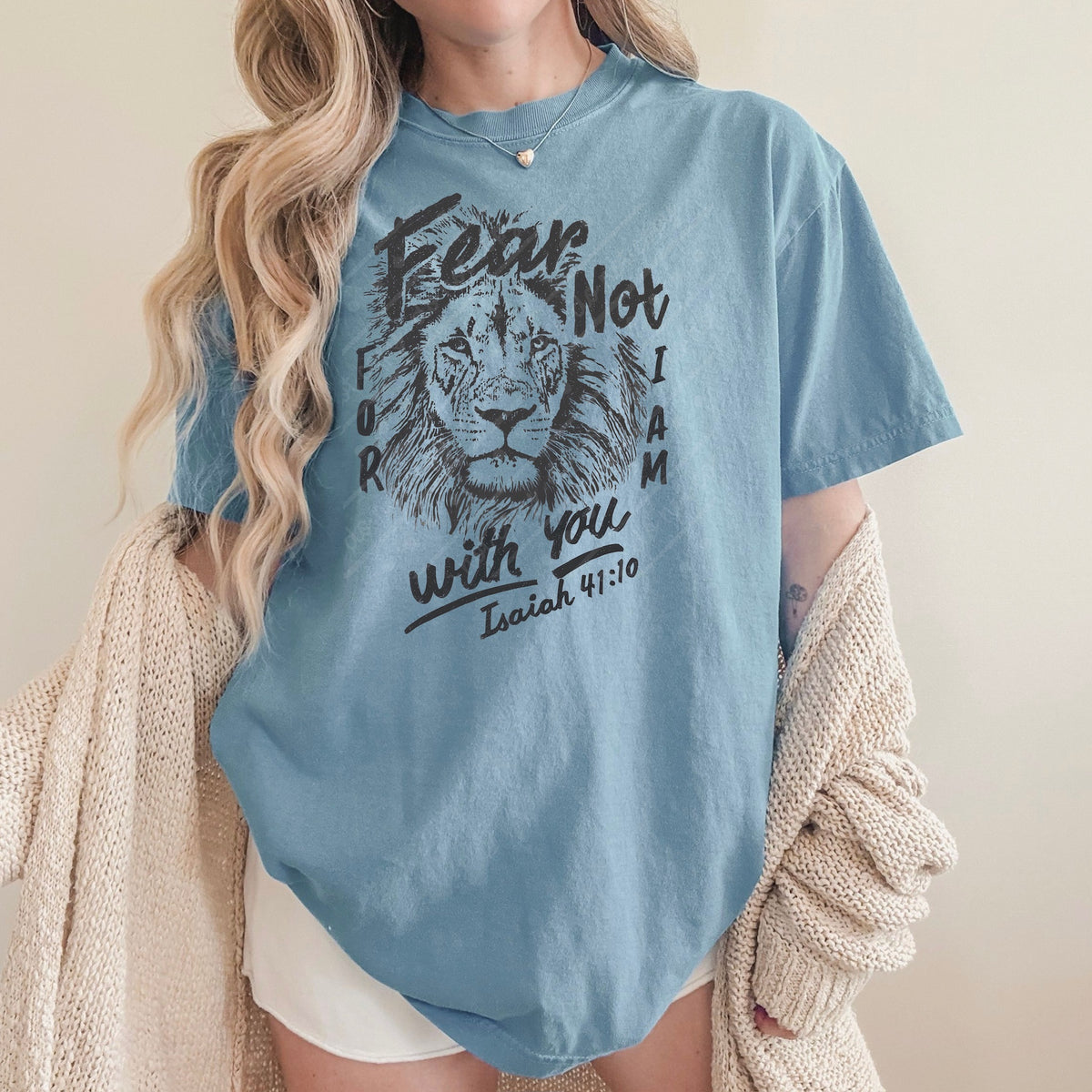 Fear not I am with you lion DTF transfer