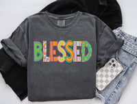 Blessed patterned font (S&G) 60407 DTF transfer