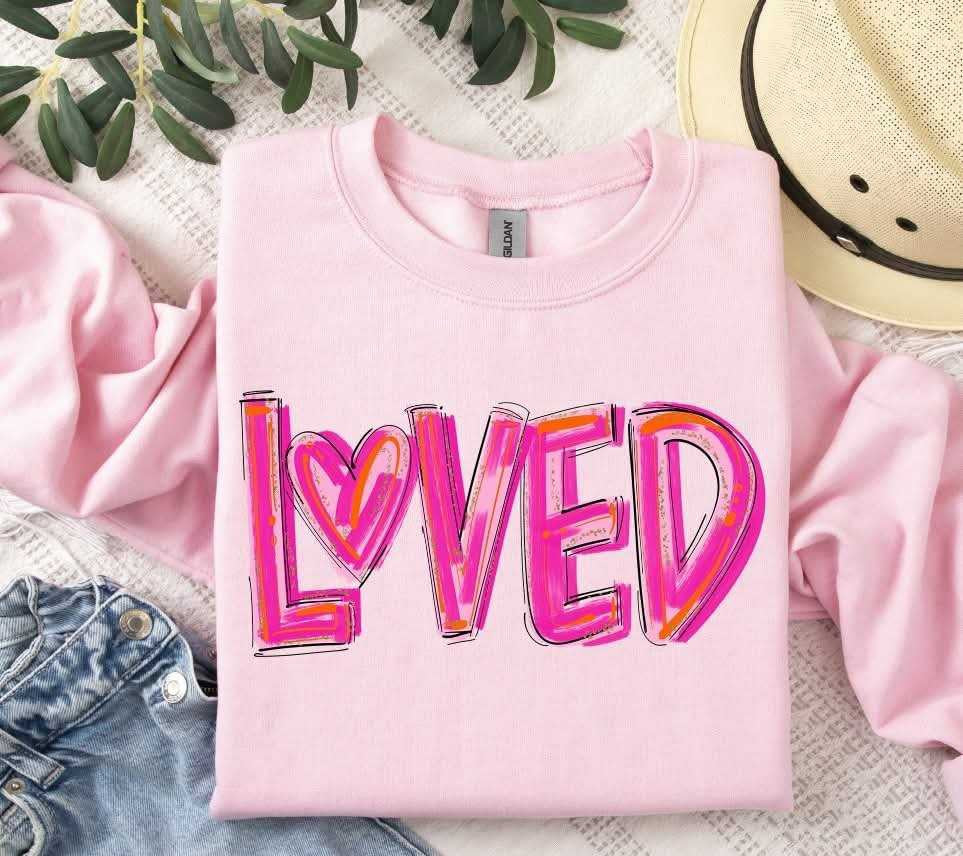 Loved pink brushstroke (S&G) 79625 DTF transfer