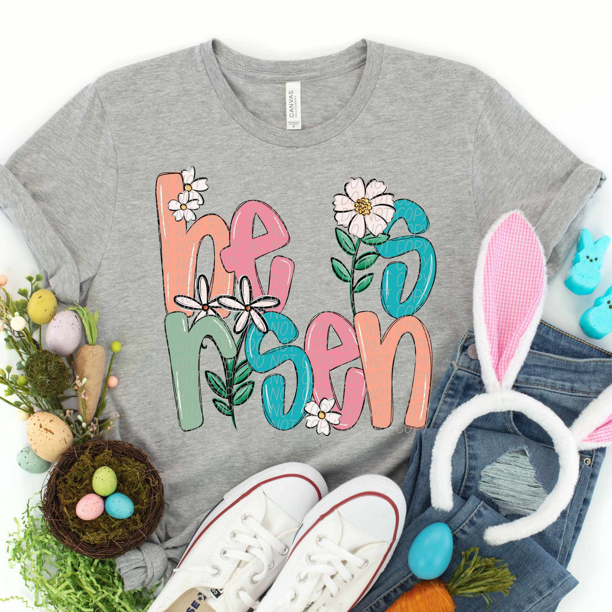 He is risen florals (CITY) 85011 DTF transfer