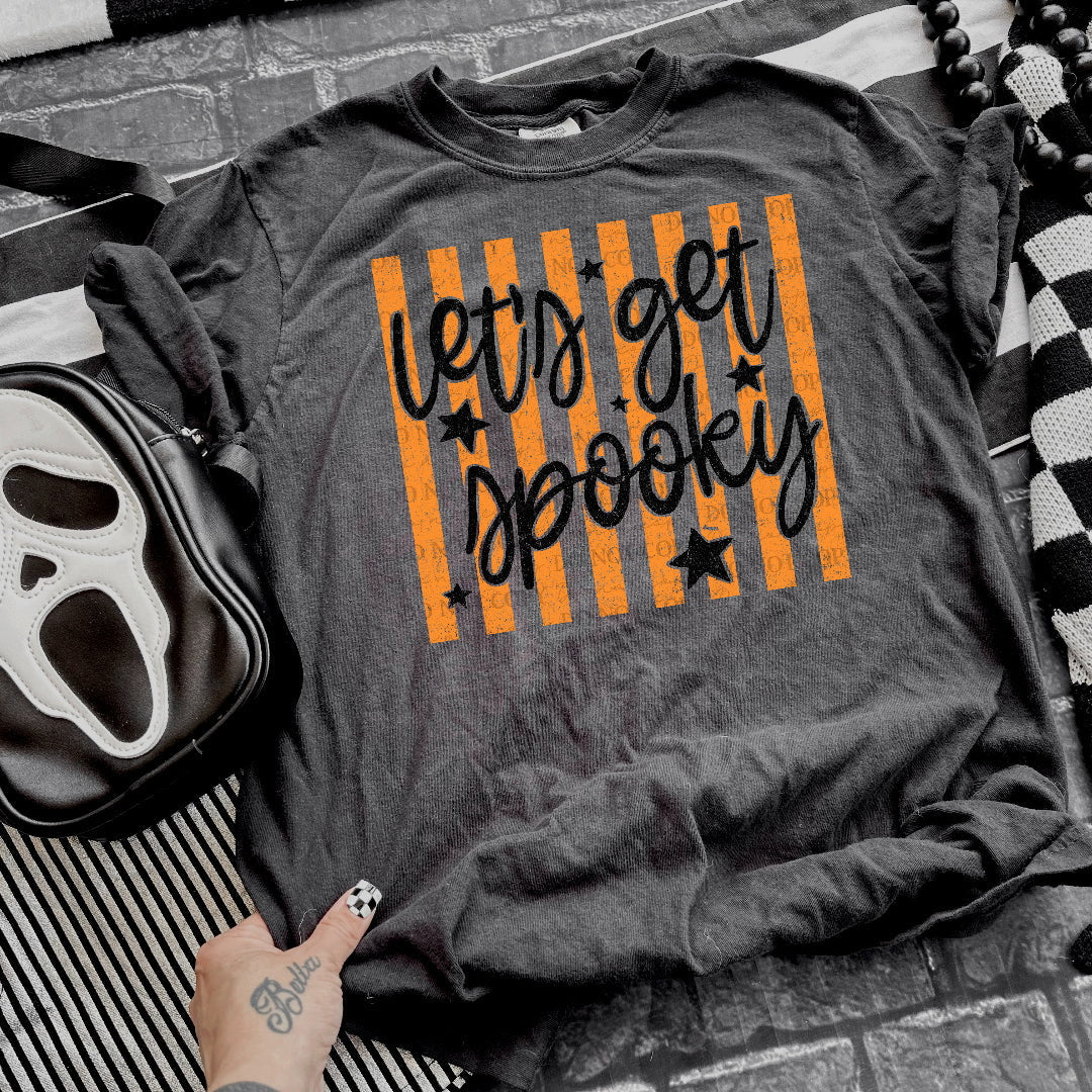 Let’s get spooky orange stripe Sunday Special DTF transfer