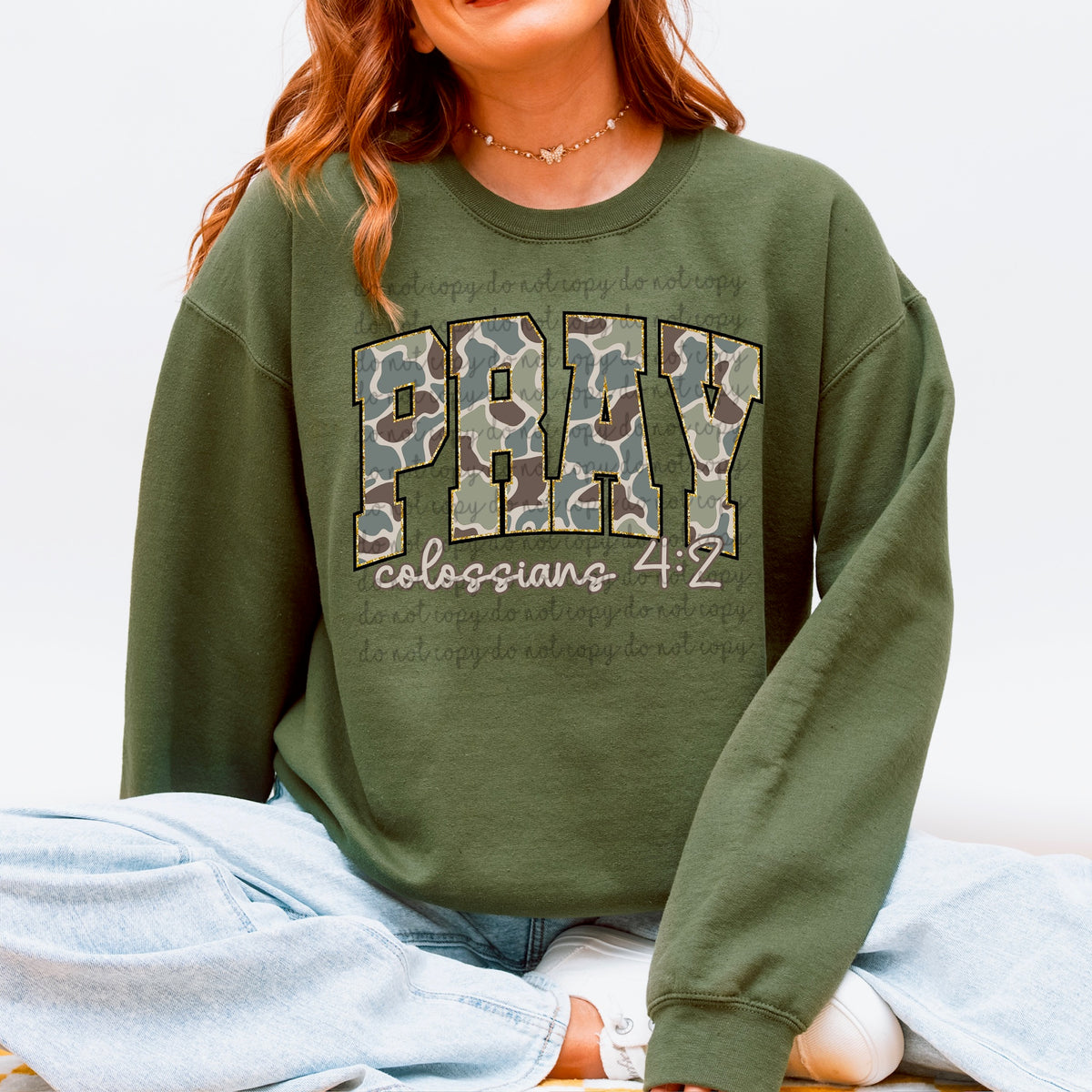 Pray Camo varisty font 116783 DTF Transfer