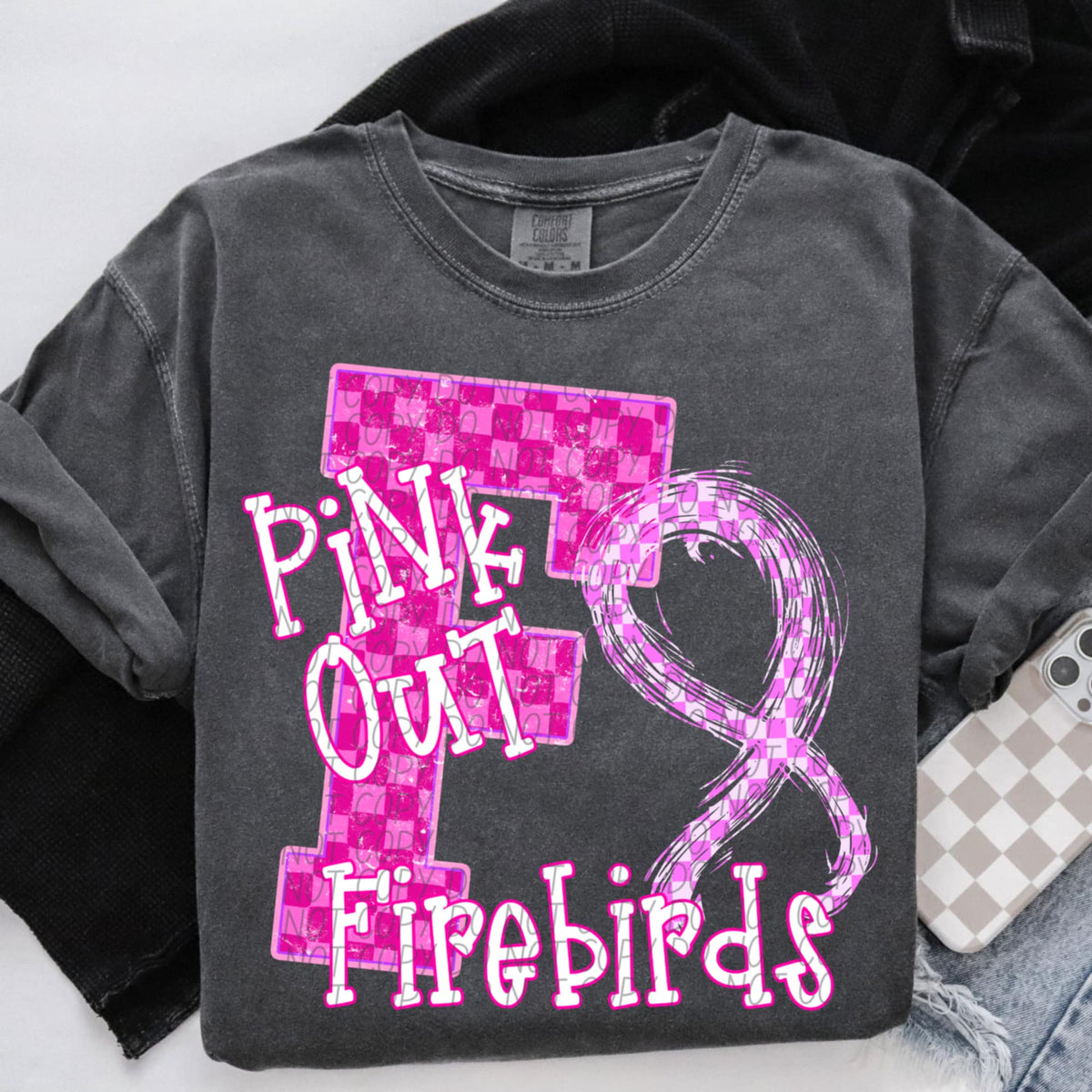 Firebirds Pink Out Varsity (city) DTF Transfer