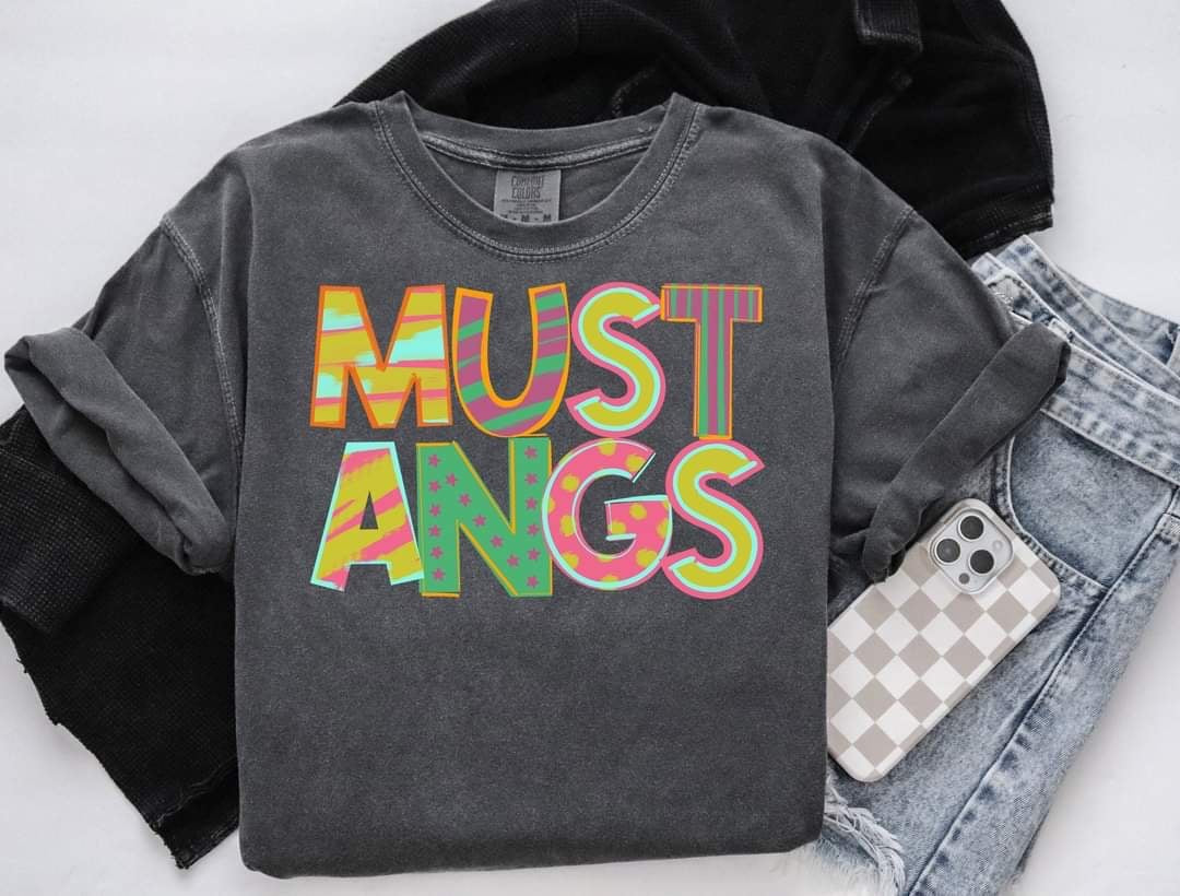 Mustangs patterned font (S&G) 60340 DTF transfer