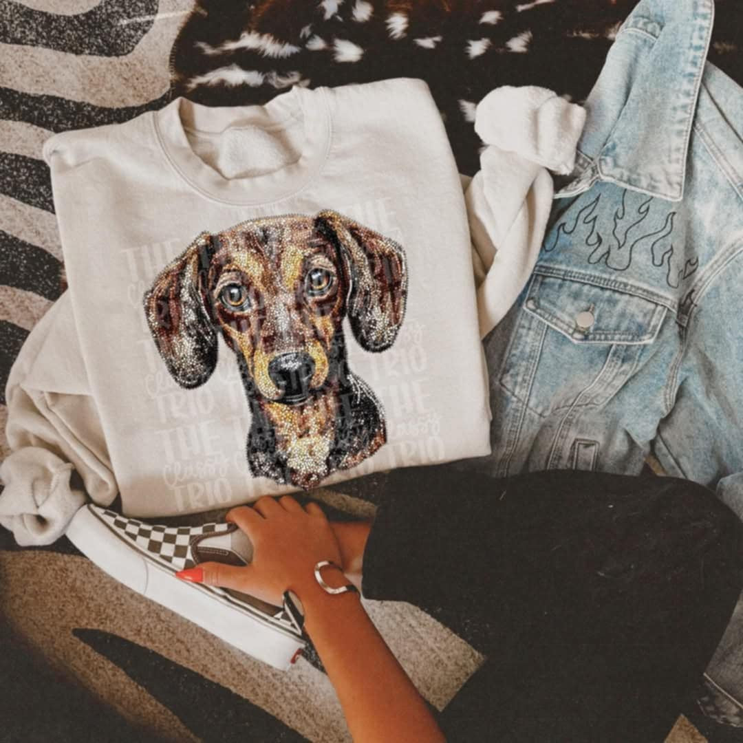 Rhinestone dachshund (Classy) 95297 DTF transfer