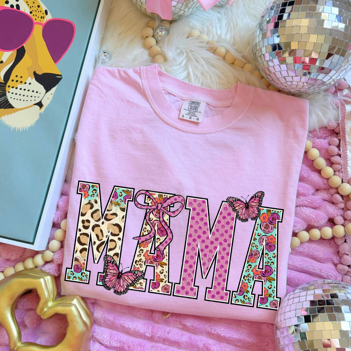 Mama butterflies and pink bow (DWS) DTF Transfer